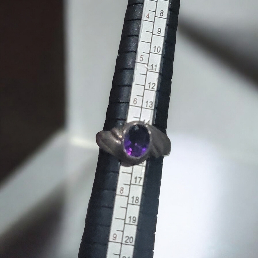 Silver and Amethyst Stone Ring